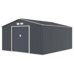 HATTORO S200 XXL Metall Gerätehaus 277x191x192cm Geräteschuppen Garten Schuppen Gartenhaus Satteldach (Anthrazit)