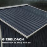 Outsunny Gerätehaus 4,9 m², Gartenhaus mit Satteldach, Schiebetür, Fundament, 277 x 195 x 192 cm, Geräteschuppen aus Verzinkter Stahl, wetterfest, für Garten, Dunkelgrau